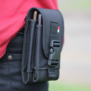 Sarung Tempat Hp Tas Dompet Handphone Pinggang Kanvas Tactikal Dompet Hp Pria 6.8in Dobel Slot Muat untuk 2 Hp - TH51