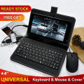 Wired Keyboard and Mouse kit for Phone Tablet Compatible 4-8 inch Android OTG System with PU Cover Universal [ Ready Stock]. 
