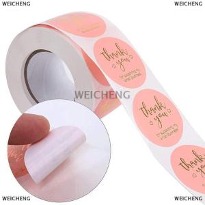 [COD] WEICHENG 500Pcs Cảm ơn bạn Vòng Sticker sổ lưu niệm thư thủ công dán con dấu Nhãn dán quà tặng đám cưới hoa trang trí