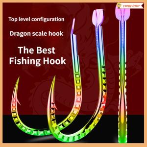 yangyuhua 10pcs Dragon Scale Kirin Iseni Dazzling And White Mackerel Big Game Hooks Black Pit Wild Fishing Big Game Bulk Hooks