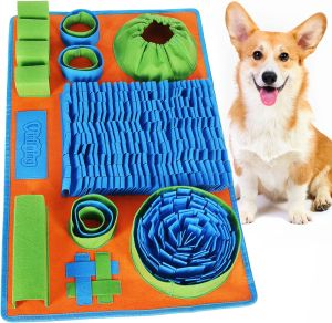 Vivifying Snuffle Mat for Dogs Interactive Dog Puzzle Toy for Boredom and Mental Stimulation Enrichment Feeding Game Sniff Mat Helps Slow Eating and Keep Busy