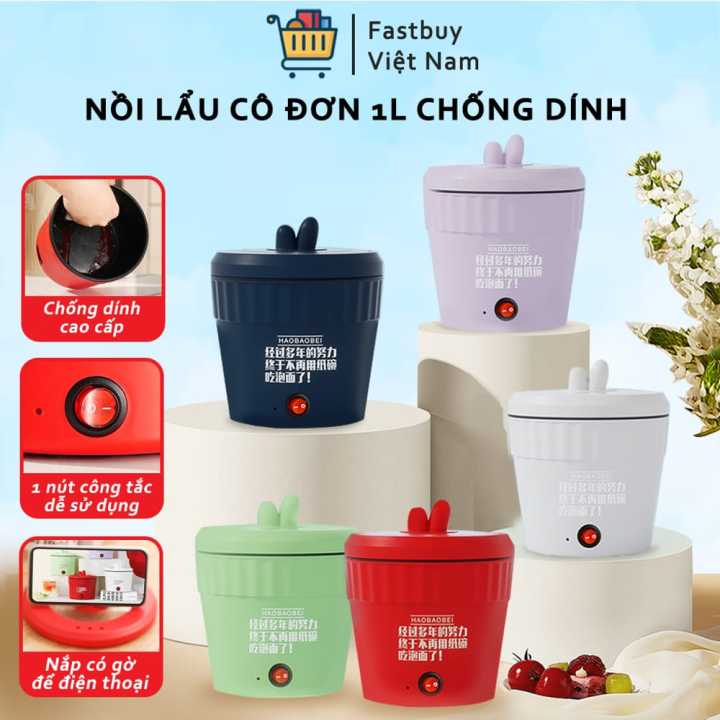 Nồi Lẩu Điện Cô Đơn Đa Năng, Ca Nấu Mì, Cốc Ăn Lẩu Hotrend Dung Tích 1L ...
