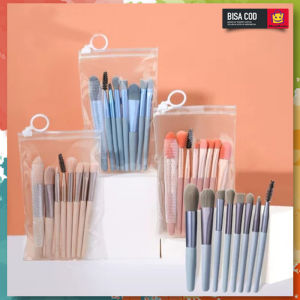 SHOPHOME - Brush Make Up 1 Set 8 Pcs Lengkap Kuas Portable Lembut Halus Kecantikan Free Pouch TMW02