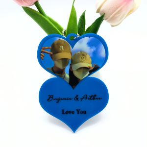 Customized Heart-Shaped Photo Keychains Available In A Variety Of Colors Acrylic Material Suitable For Birthday Gifts Valentines Day Gifts Christmas Gifts Etc.