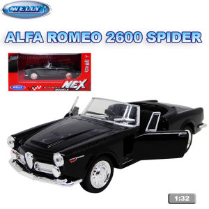 Welly 1:32 Alfa Romeo 2600 Spider Diecast Collectible Model Toy Car RIC(18535)Raion Vehicle Toys for Boys and Kids