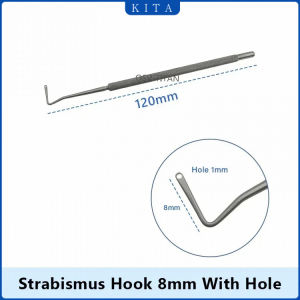 KITA Ophthalmic Hooks Strabismus Hook 120mm Stainless Steel Eye Surgical Instrument 1pcs