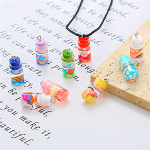 6PCS/Bag Handmade Transparent Glass Wishing Bottle Charms Fruit Sequin Seashell Charm Pendant For Earring Necklace Keychain DIY Craft Making