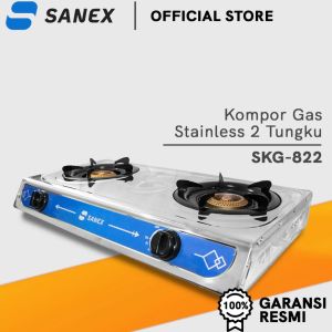Sanex Kompor Gas 2 Tungku Stainless Steel Teknologi Sun Burner - SKG822 - FREE ONGKIR Jabodetabek