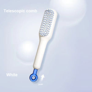 หวีหมุนหวีนวดแบบยืดหดได้ป้องกันไฟฟ้าสถิตย์แปรงทำความสะอาดในตัวแปรงหวีผมแก้ผมพันกันเครื่องนวดหนังศีรษะแปรงหวีผมและหวี