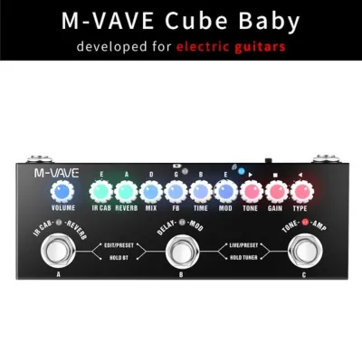 【PH Ready Stock 24h Shipping】Cuvave M-vave Cube BABY Rechargeable Multi Effects Pedal Delay Chorus Reverb Effect for Electric Guitar/Bass/Acoustic Guitar