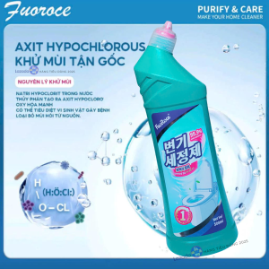 Fuoroce Nước Tẩy Bồn Cầu 500ml - Tẩy Toilet Khử Mùi Hôi Tanh Hương Chanh Nhẹ - Vệ Sinh Sạch Sẽ