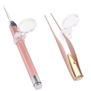 Bộ lấy ráy tai nhiều món tích hợp đèn soi dễ quan sát trong tai kèm hộp nhôm nguyên khối