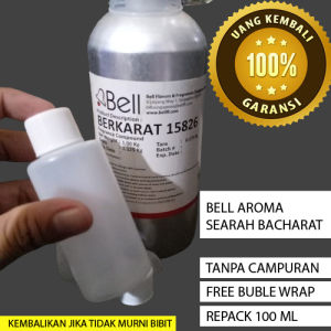 BIBIT BIANG PARFUM bell wangi searah bacharat (isi 100ml) MURNI AROMA SEARAH bacharat PRODUK bell REPACK 100 ML LABOR TANPA CAMPURAN ALKOHOL DAN LAINYA GARANSI UANG KEMBALI AROMA SEARAH bacharat SILAHKAN DIKEMBALIKAN JIKA PARFUM TIDAK MURNI
