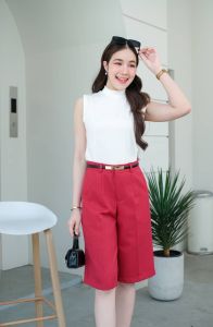 Sky สี่ส่วนทอลายใหมญี่ปุ่น ขากระบอกตรง ทรงสวย