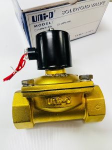 UNi-Dโซลินอยด์วาล์ว วาล์วไฟฟ้า วาล์วน้ำ วาล์วลม ขนาด 2 นิ้ว รุ่นUW-50 ไฟAC220V  DC24V AC24V  แบบปกติปิด เมื่อจ่ายไฟเปิด (NC)