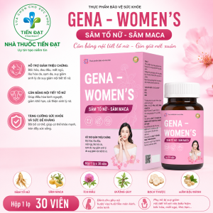 Gena Womens Vipharco Hộp 30 Viên – Hỗ Trợ Cân Bằng Nội Tiết Tố Nữ Giảm Bốc Hỏa Hỗ Trợ Đẹp Da Tiền Mãn Kinh & Mãn Kinh