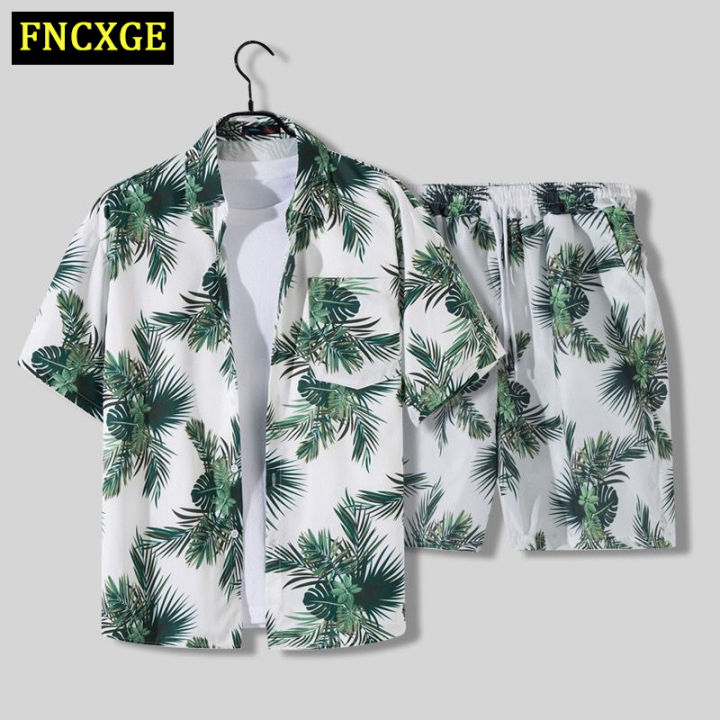 FNCXGE Hawaiian Beach Pants for Men Couple Travel Vacation Outfit Loose