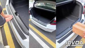 Car Rear Bumper Protector 41 x 3.4 inch Trimmable Anti-Scratch Rubber Rear Bumper Guard Universal Non-Slip Trunk Exterior Accessories for SUV & Truck