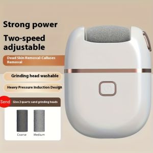 1pc Rechargeable Electric Foot Grinder with Three Replaceable Grinding Heads Thick Grinding Head for Thick Polishing Portable and Easy to Use USB Charging