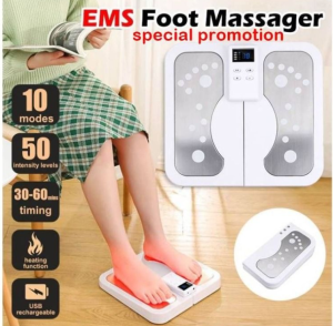 [SG Stock] EMS Foot Massager with Heat | 10 Modes & 50 Intensity Levels | Foldable Foot Muscle Stimulator for Pain Relief & Blood Circulation