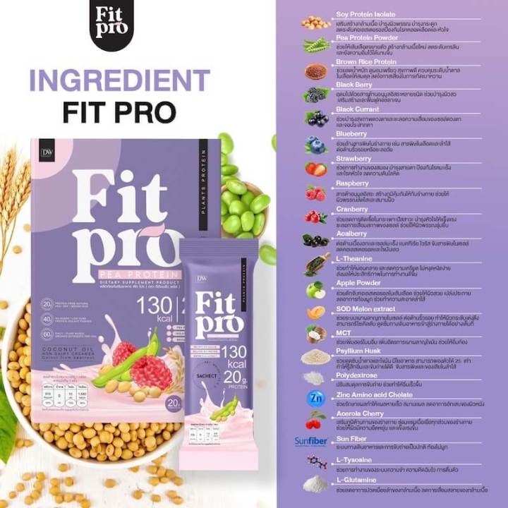 Fitpro plant based protein ฟิตโปร โปรตีนพืช (1 กล่อง 7 ซอง) | Lazada.co.th