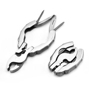 Mini Multi-Purpose Pliers Stainless Steel 9-In-1 Turtle Back Pliers Portable Folding Plier Outdoor Emergency Tool Wire Cutter Bottle Opener Screwdriver