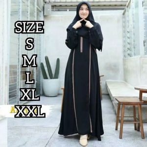 Abaya kayisa Gamis Arabian mewah full kancing tangan  Fashion muslim wanita elegant cantik premium bahan Crinkle Airflow size Jumbo Maxi list putih stlylish termurah dan Terbaru.