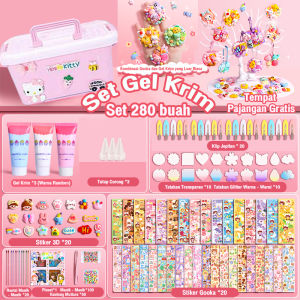(Free Display)942Pcs DIY Guka Set Mainanan Anak Perempuan DIY Gantungan Kunci Set Tas Tangan Tas Tangan Kartu Stiker luca Kotak Guka Cream Gum Kartun Mainan Anak Perempuan Hadiah