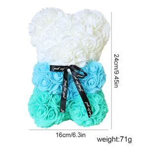GEORG Multicolors Artificial Teddy Rose Romantic Valentines Day Gift 1624cm Flower Bear High Quality Mothers Day Eternal Flower Bear Wedding Party Supplies