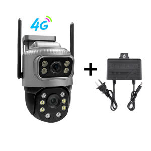 4K 8MP ống kính kép 4G camera PTZ Màn Hình Kép Autotracking Ngoài Trời Không Dây giám sát Wifi IP Camera