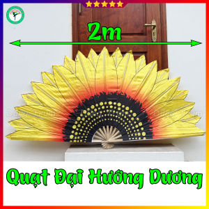 Quạt múa đại hướng dương cỡ lớn 2m quạt đại hoa hướng dương chiều dài nan 1m