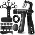 Grip Strength Trainer Kits (5 Pack), Forearm Strengthener with Adjustable Resistance, Grip Strength Tester, Finger Strengthener, Hand Gripper Strengthener. 