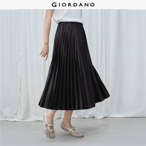 Giordano Beau Monde Women A-line pleated maxi skirt Free Shipping 13466334