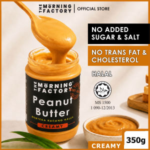 THE MORNING FACTORY Peanut Butter - Creamy [Zero Added Salt & Sugar] 350G