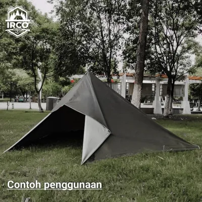 IRCO Paket Flysheet 3x4 Meter Waterproof 16 Loop Dan Pasak - Cover Tenda 4 Orang Anti Air - Traptent