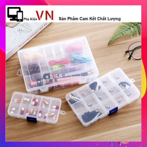 Hộp nhựa trong suốt 15 ngăn đựng vật dụng nhỏ linh tinh hộp dựng trang sức link kiện nhỏ giúp lưu trữ gọn gàng tránh thất lạc
