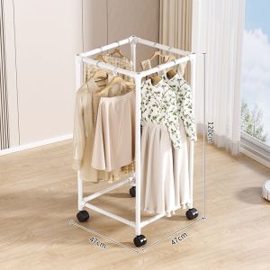 EL Mobile Corner Clothes Rack | Floor-Standing Multi-Direction Hanger | Space-Saving Bedroom Garment Rack | Multi-Functional Clothing Organizer