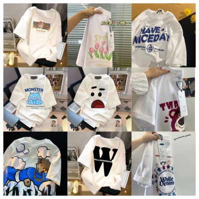 40-100kg áo phông nữ Áo Thun Ngắn tay t-shirt cho phụ nữ nhật bản vintage trắng t-shirt cho nam giới hợp thời trang và linh hoạt top big size
