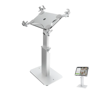 360 Swivels Commercial Tablets Stand Adjustable 8.3" 13.4" Height Security Lock Steel Aluminum Frame For 9.7" 13" POS Systems