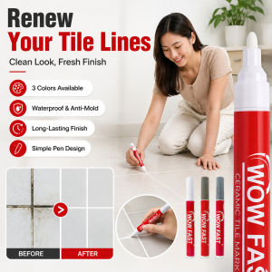 Tile Grout Pen Waterproof Durable Marker Eco Friendly Anti-Mildew Grout Filler Pen White Stain Resistant Tile Repair Tool Bathroom Kitchen Wall Floor DIY Use