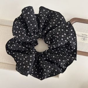 Lãng mạn kiểu Pháp Đen Trắng mận Bossom scrunchies kích thước lớn nhẹ nhàng tóc đuôi ngựa dây của phụ nữ sau đầu tóc búi Tie