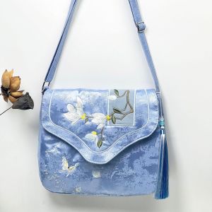 Womens vintage design embroidered crossbody bag Han-style Chinese element versatile casual tassel bag for leisure