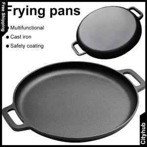 30cm Cast Iron Skillet Pan with Dual Handles for Cooking and Grilling Durable Black Finish