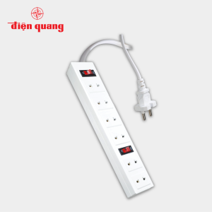 Ổ cắm điện đa năng Điện Quang ĐQ 001A-01 (6 lỗ 2 chấu dây 5 mét) công suất 2500W tự ngắt khi quá tải BH 12 tháng
