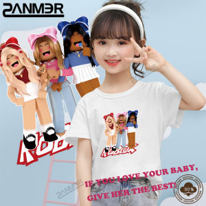 High quality 4 to 11 years old roblox minecraft poly-cotton t shirt for kids gril  5 6 7 8 9 10 years old S24003