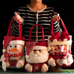 CUNXIN Cartoon Christmas Handbag Santa Claus Large Capacity Christmas Packing Bag Creative Elk Gifts Candy Bag Christmas