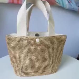 ins 2026 New seaside summer beach vacation pastoral style woven bag retro hand-held straw bag for women