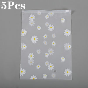 【Free Shipping】10Pcs Plastic Cute Flower Travel Bag Storage Bag Thickened Matte Waterproof Cosmetic Bag Clothes Storage Bag