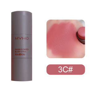2-In-1 Double-Ended Sponge Blush Moisturizing Long-Lasting Natural Waterproof Blush Dual-Use Lipstick And Cheek Stick Matte Long-Lasting Makeup Makeup