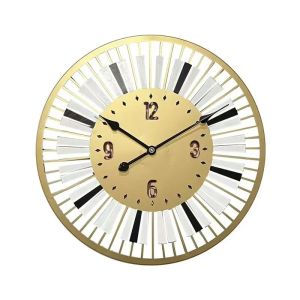 Sacesr Modern Silent Golden Metallic Wall Clocks Creative Nordic Style Entrance Hall Clocks Simple Art Living Room Home Decoration 2Z5B1
